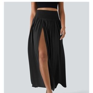 HALARA Black Maxi Skirt with Side Slit